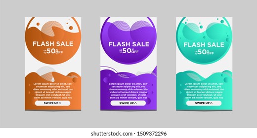 flash sales banners with modern dynamic liquid cellular concepts. For sale banner design templates, Flash set special offers and discounted banner sales