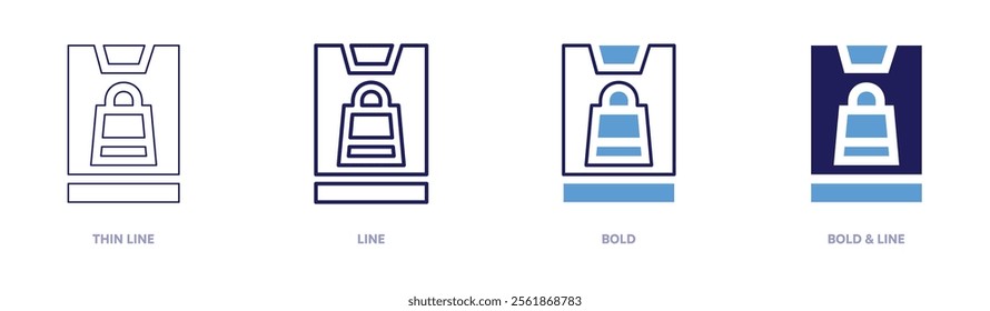 Flash sales icon in 4 different styles. Thin Line, Line, Bold, and Bold Line. Duotone style. Editable stroke.