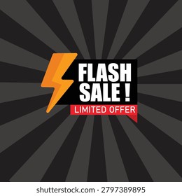 flash sals limited offer banner design vector 