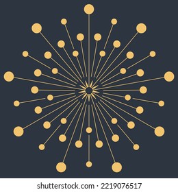 Flash salute snowflake, single star crystal icon for decorative design