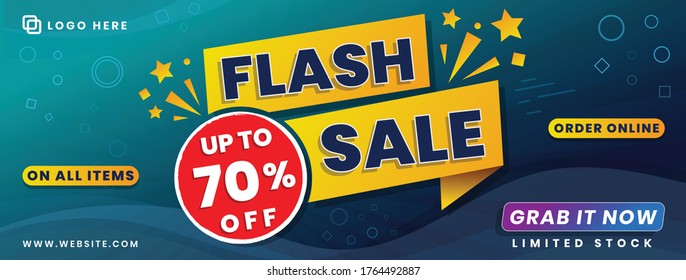 Flash sell  discount price social media banner fully editable text vector abstract professional background with business growth 