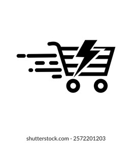 Flash Shopping cart icon vector illustration.