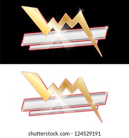 A flash sign with copy space and sparkle