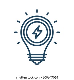Flash Sign inside Light Bulb vector icon in meaning Innovation
