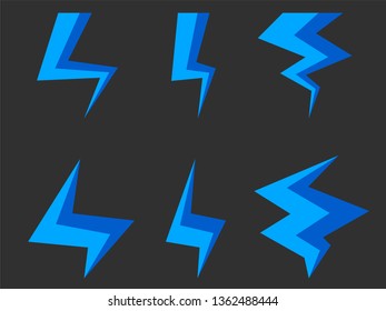 	
Flash sign. Thunder Icon set. Bolt Lighting. Sampe Cartoon Flat Style