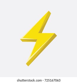 Flash sign thunder yellow. vector