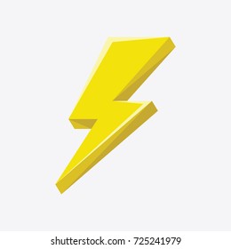Flash sign thunder yellow. vector