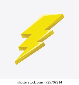 Flash sign thunder yellow. vector