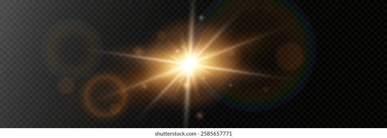 A flash of star and light, a glare of rays.