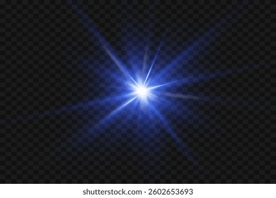 Flash of star and light rays of light.