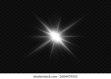 Flash of star and light rays of light.