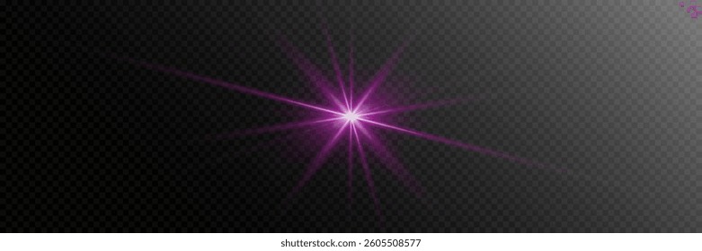 Flash of star and light rays of light.	
