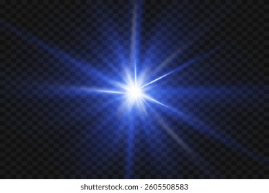 Flash of star and light rays of light.	
