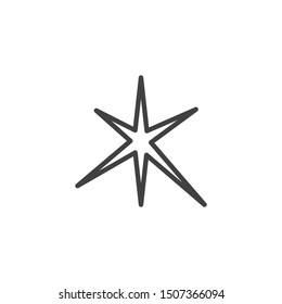 Flash, star line icon. linear style sign for mobile concept and web design. Sparkle, star flare outline vector icon. Symbol, logo illustration. Vector graphics