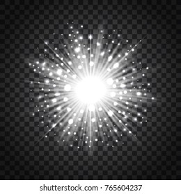 Flash star on the transparent background, vector illustration