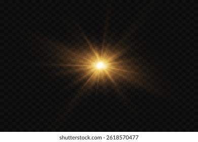 Flash of star and rays of light.