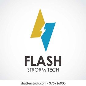 Flash storm of electricity abstract vector and logo design or template power energy business icon of company identity symbol concept