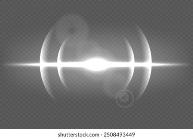 A flash of sunlight. Glow effect. Abstract glare.On a transparent background.