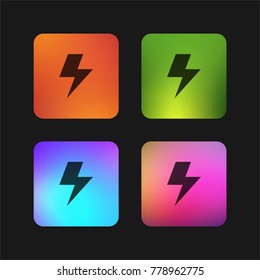 Flash Symbol four color gradient app icon design