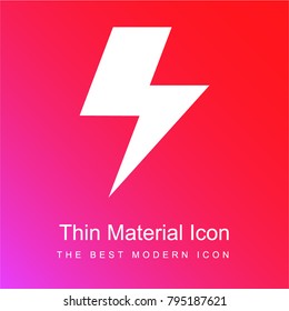 Flash Symbol red and pink gradient material white icon minimal design