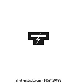 Flash T Letter Logo, Electrical Bolt Logo Vector