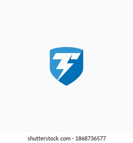 Flash T Letter Logo, Electrical Bolt Logo Vector
