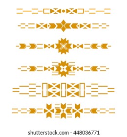 Flash tattoo. Summer gold decoration. Hand drawn tribal. Vector illustration. geometry, patterns, circles, triangles, lines, boho style. Ethnical