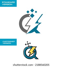 Flash Tech Logo Letter Q Template