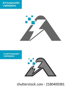Letra de logotipo de tecnología Flash A