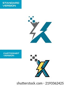 Flash Tech Logo Letter X Template