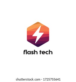 Flash Tech Logo Vector Modern electricity