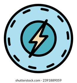 Flash thinking icon outline vector. Critical mind. Head brain color flat