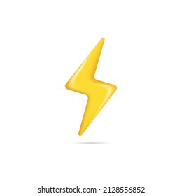 Elemento de diseño de ilustración de vector de icono Flash Thunder 3d