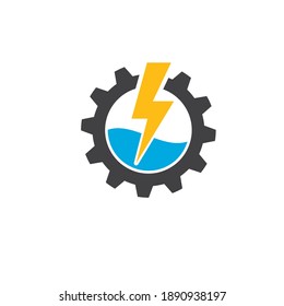 flash thunder bolt gear   illustration vector template