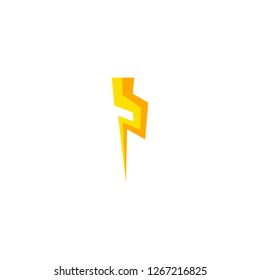 Flash and thunder bolt icon. High voltage and electricity symbol