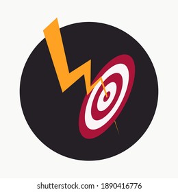 Tornillo relámpago en la ilustración del vector objetivo