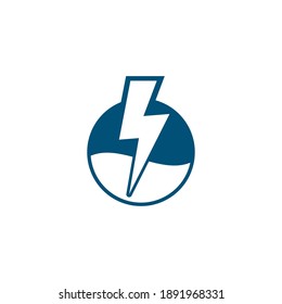 flash thunder bolt with wave  illustration vector template