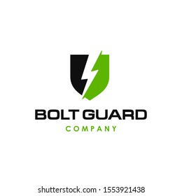 flash thunder energy and safety shield logo icon design in trendy minimal line design