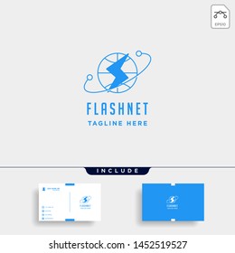 flash thunder internet logo design vector power connection symbol sign icon