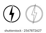 flash thunder power icon, flash lightning bolt icon with thunder bolt - Electric power icon symbol. Vector