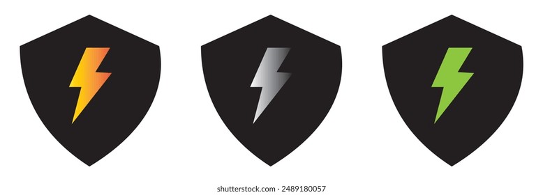 flash thunder power icon, Lightning bolt icon with thunder bolt - Electric power icon symbol in thin line, outline and stroke style for apps and website
