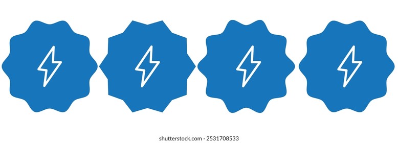 ícono de energía de trueno de destello, ícono de rayo de destello con perno de trueno - Ícono de energía eléctrica - Iniciar sesión de ícono de energía de energía lleno, delgado, línea, contorno y estilo de carrera para App y Sitio web