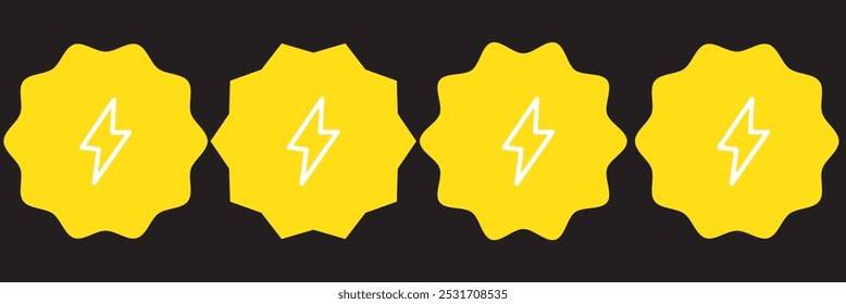 ícono de energía de trueno de destello, ícono de rayo de destello con perno de trueno - Ícono de energía eléctrica - Iniciar sesión de ícono de energía de energía lleno, delgado, línea, contorno y estilo de carrera para App y Sitio web