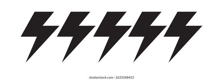 flash thunder power icon  Lightning bolt icon with thunder bolt - Electric power icon symbol in thin line  outline and stroke style for apps and website vector ilustration