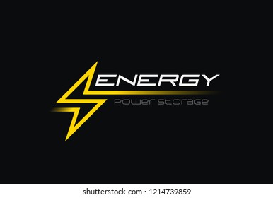 Flash Thunderbolt Energy Power Logo design vector template linear style. Fast speed electricity battery Logotype concept icon.
