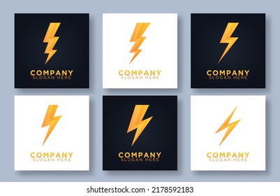 Flash Thunderbolt Energy Power Logo de diseño estilo lineal para el vector de diseño. Batería eléctrica de velocidad rápida Logotipo