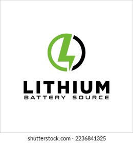 Flash Thunderbolt Energy Power Logo Electricity Lithium Battery Logotype concept icon.