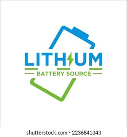 Flash Thunderbolt Energy Power Logo Electricity Lithium Battery Logotype concept icon.