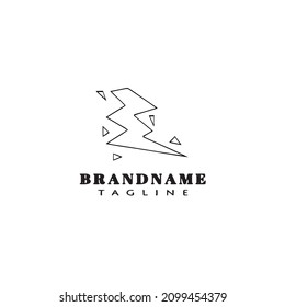 flash thunderbolt logo cartoon icon design template black modern isolated vector illustration