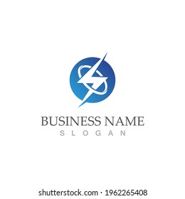 flash thunderbolt logo template design